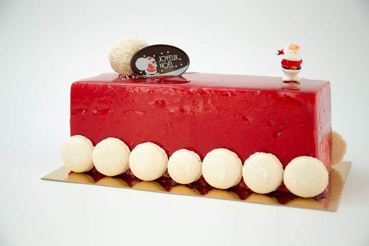 Buche de noël rouge